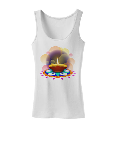 Festive Diya and Rangoli Womens Tank Top by-Womens Tank Tops-TooLoud-White-X-Small-Davson Sales