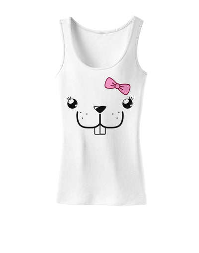 Kyu-T Face - Bucklette Cute Girl Beaver Womens Tank Top-Womens Tank Tops-TooLoud-White-X-Small-Davson Sales