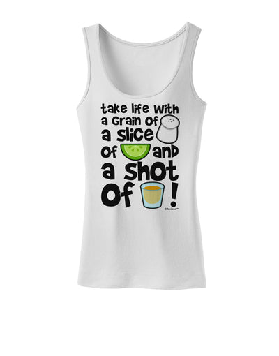 Take Life with a Grain of Salt and a Shot of Tequila Womens Tank Top by TooLoud-Womens Tank Tops-TooLoud-White-X-Small-Davson Sales