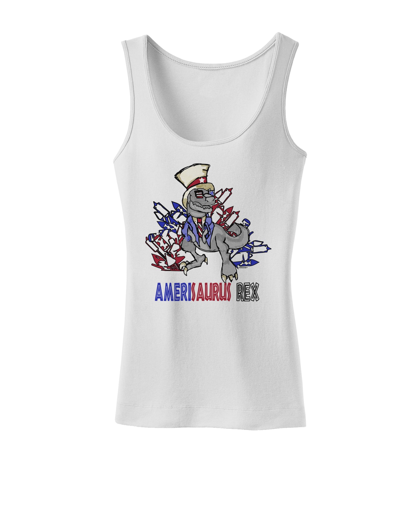 TooLoud AMERISAURUS REX Womens Petite Tank Top-Womens Tank Tops-TooLoud-White-X-Small-Davson Sales