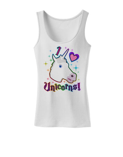 I love Unicorns Womens Tank Top-Womens Tank Tops-TooLoud-White-X-Small-Davson Sales