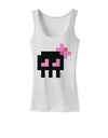 Retro 8-Bit Skull with Pink Bow Womens Tank Top-Womens Tank Tops-TooLoud-White-X-Small-Davson Sales