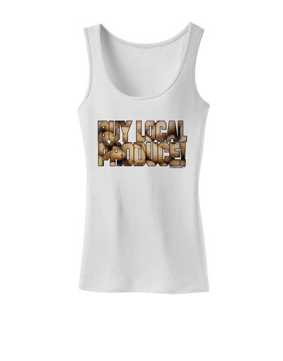 Buy Local Produce Potatoes Text Womens Tank Top-Womens Tank Tops-TooLoud-White-X-Small-Davson Sales