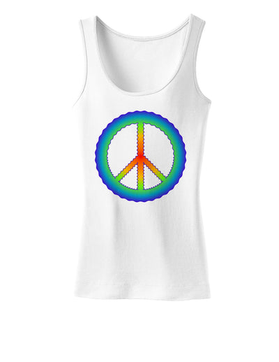 Halftone Peace Womens Tank Top-Womens Tank Tops-TooLoud-White-X-Small-Davson Sales