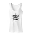 Wake and Bake - Marijuana Leaf B&W Womens Tank Top-Womens Tank Tops-TooLoud-White-X-Small-Davson Sales