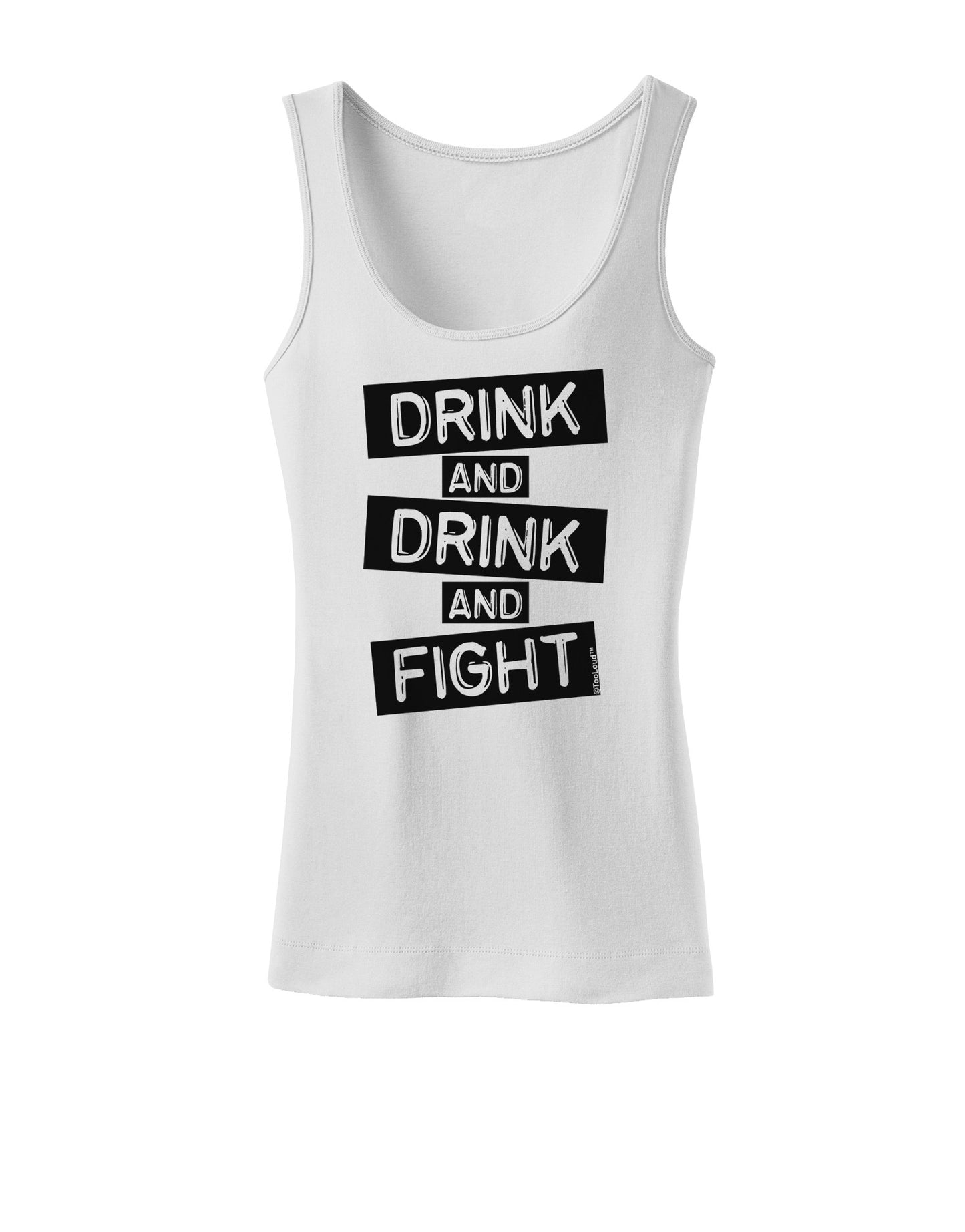 Drink and Drink and Fight Womens Petite Tank Top-TooLoud-White-X-Small-Davson Sales
