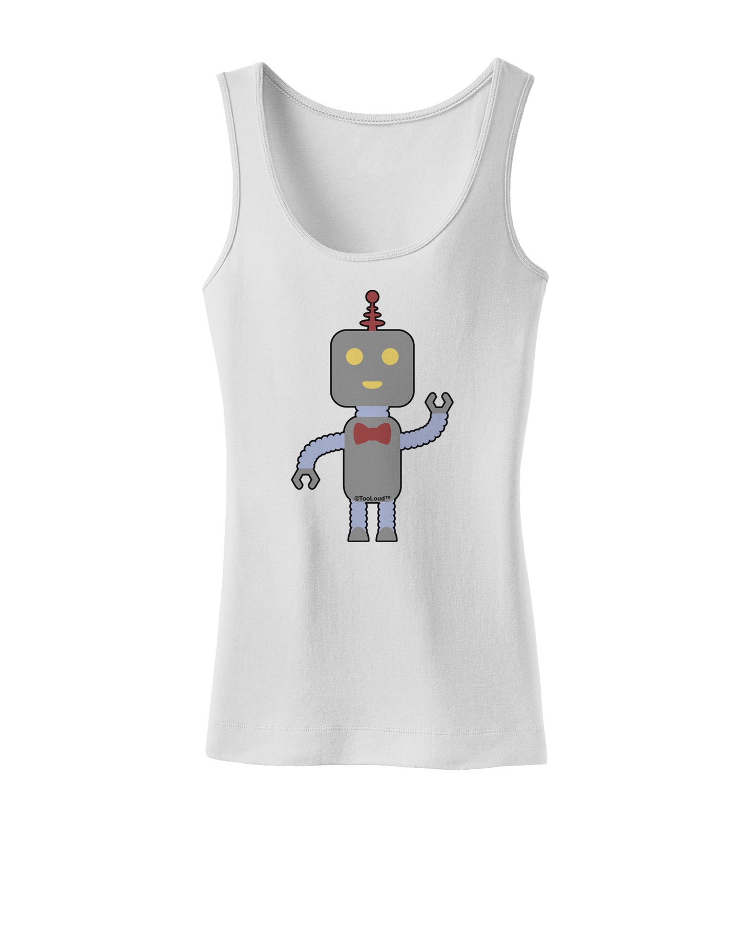 Cute Robot Male Womens Petite Tank Top-TooLoud-White-X-Small-Davson Sales