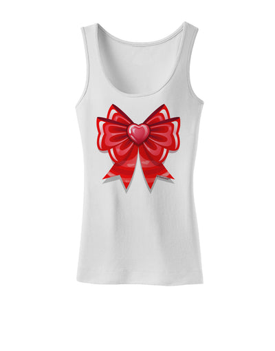 TooLoud Valentine's Day Heart Bow Womens Tank Top-Womens Tank Tops-TooLoud-White-X-Small-Davson Sales