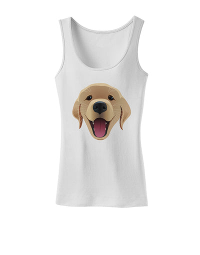 Cute Golden Retriever Puppy Face Womens Petite Tank Top-TooLoud-White-X-Small-Davson Sales