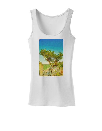 Colorado Tree Watercolor Womens Tank Top-Womens Tank Tops-TooLoud-White-X-Small-Davson Sales