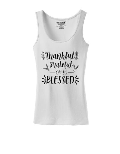 Thankful grateful oh so blessed Womens Petite Tank Top-Womens Tank Tops-TooLoud-White-X-Small-Davson Sales