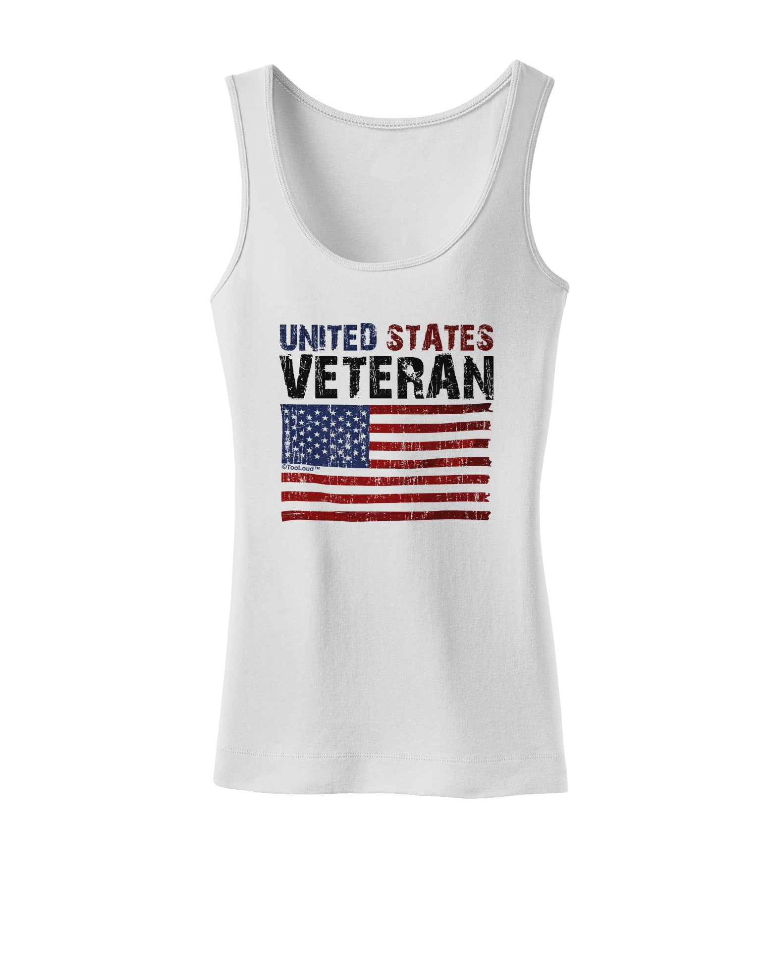 US Veteran Distressed Womens Tank Top-Womens Tank Tops-TooLoud-White-X-Small-Davson Sales