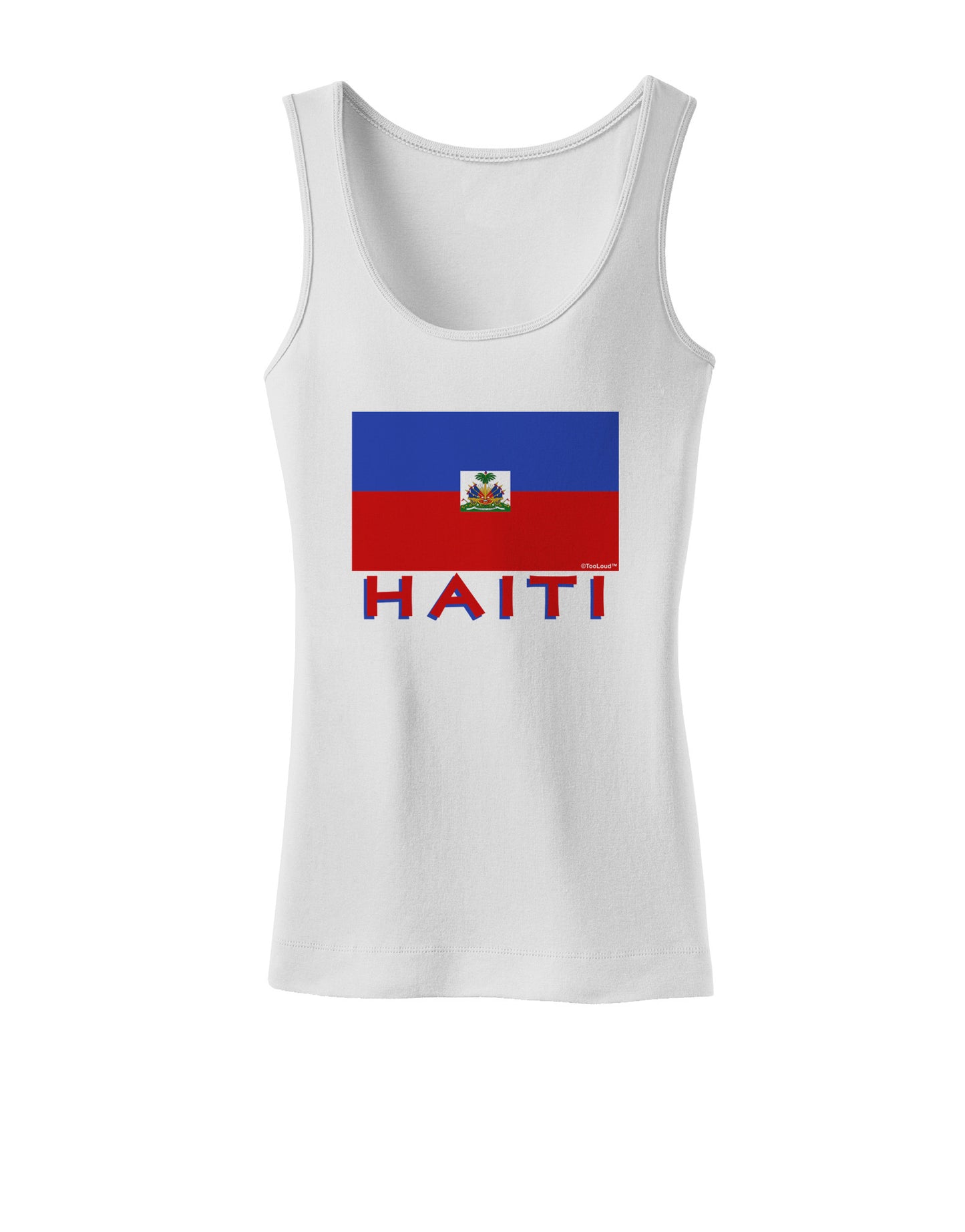 Haiti Flag Womens Petite Tank Top-TooLoud-White-X-Small-Davson Sales
