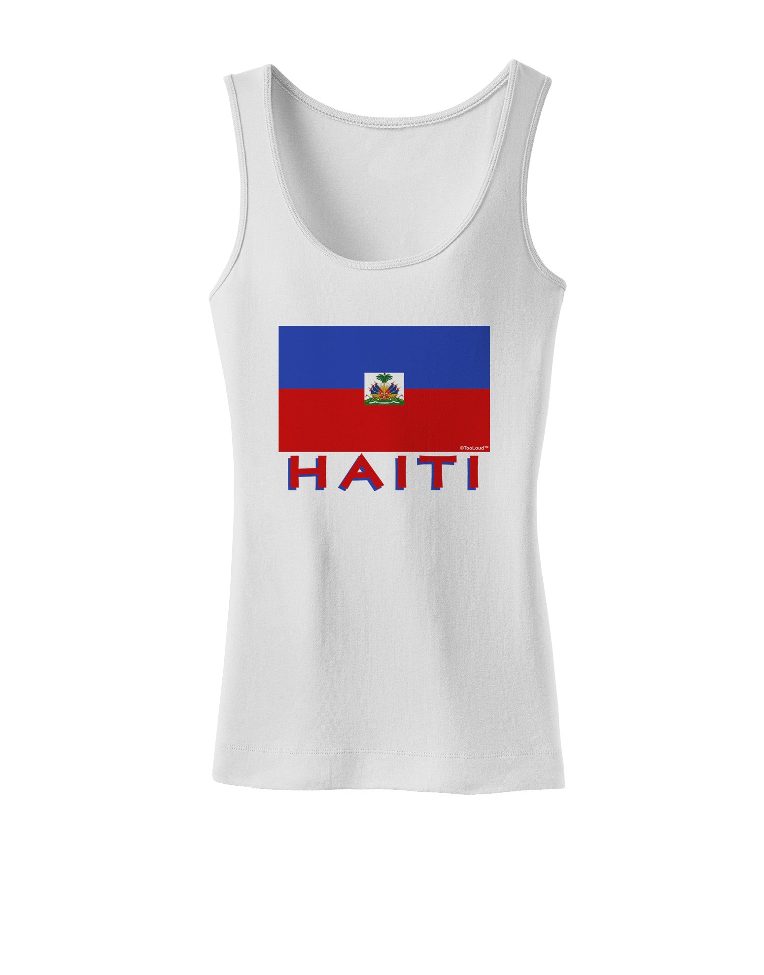 Haiti Flag Womens Petite Tank Top-TooLoud-White-X-Small-Davson Sales
