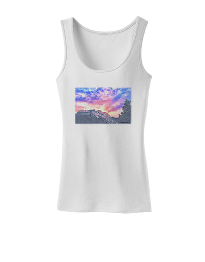 Colorado Rainbow Sunset Watercolor Womens Tank Top-Womens Tank Tops-TooLoud-White-X-Small-Davson Sales