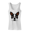 Cute Boston Terrier Dog Face Womens Tank Top-Womens Tank Tops-TooLoud-White-X-Small-Davson Sales