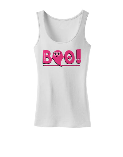 Cute Boo Text Pink Womens Tank Top-Womens Tank Tops-TooLoud-White-X-Small-Davson Sales