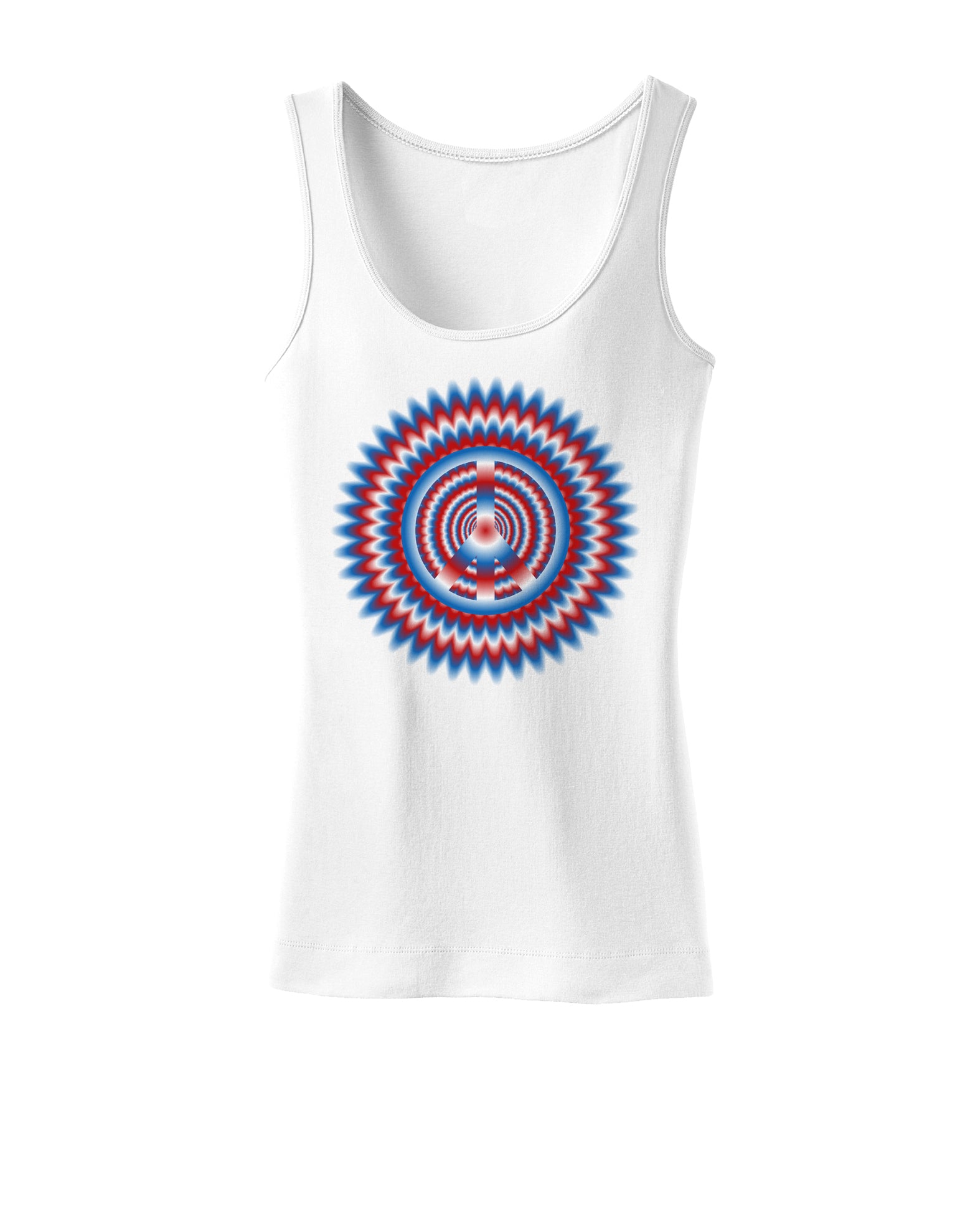 Psychedelic Peace Patriotic Womens Tank Top-Womens Tank Tops-TooLoud-White-X-Small-Davson Sales