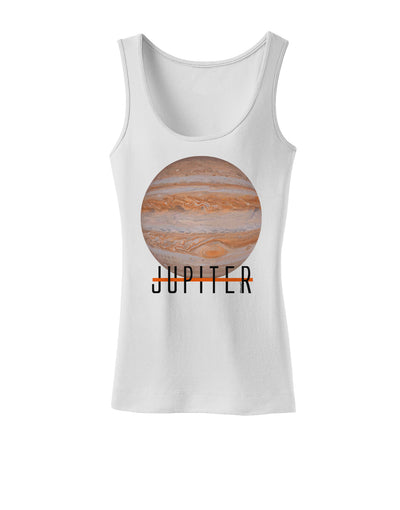 Planet Jupiter Earth Text Womens Petite Tank Top-TooLoud-White-X-Small-Davson Sales