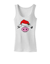 Kyu-T Face Oinkette Santa Hat Girl Pig Womens Tank Top-Womens Tank Tops-TooLoud-White-X-Small-Davson Sales