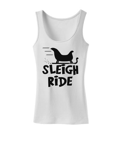 Sleigh Ride BnW Womens Tank Top-Womens Tank Tops-TooLoud-White-X-Small-Davson Sales