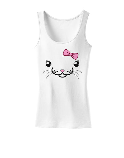 Kyu-T Face - Kattia Cute Girl Cat Womens Tank Top-Womens Tank Tops-TooLoud-White-X-Small-Davson Sales