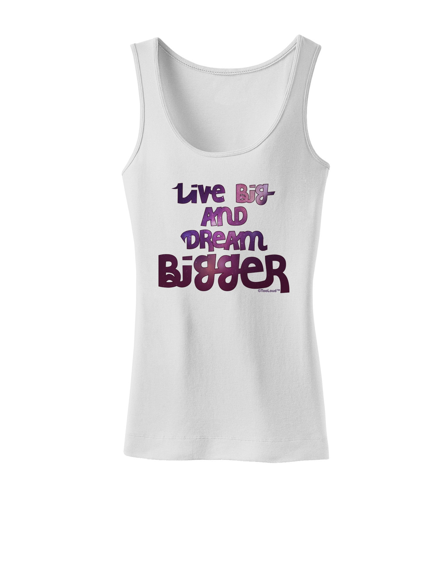 Live Big & Dream Bigger Womens Petite Tank Top-TooLoud-White-X-Small-Davson Sales