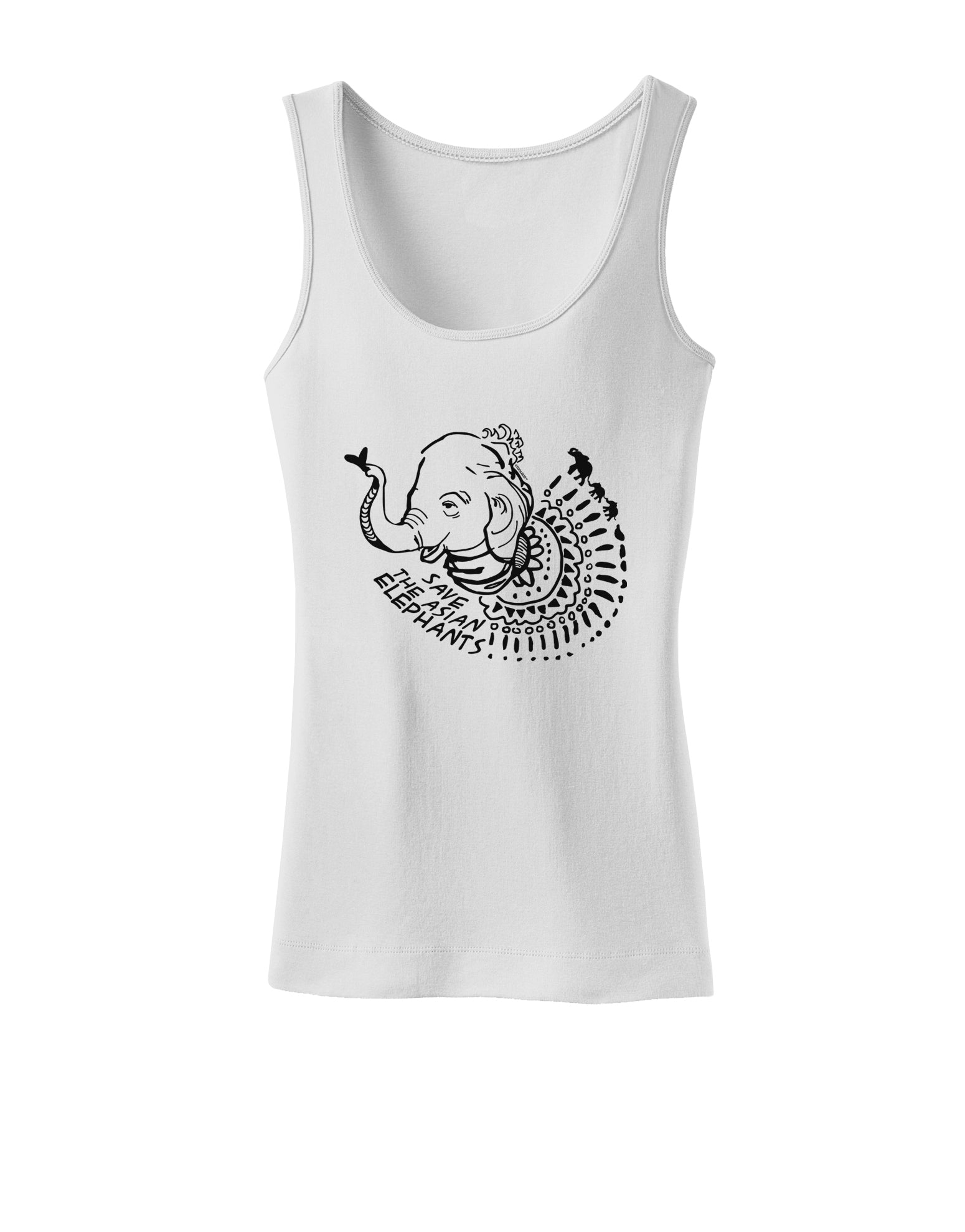 TooLoud Save the Asian Elephants Womens Petite Tank Top-Womens Tank Tops-TooLoud-White-X-Small-Davson Sales