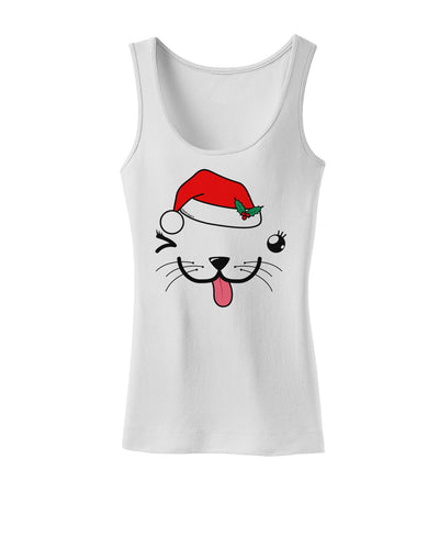 Kyu-T Face Puppina Santa Girl Dog Womens Tank Top-Womens Tank Tops-TooLoud-White-X-Small-Davson Sales