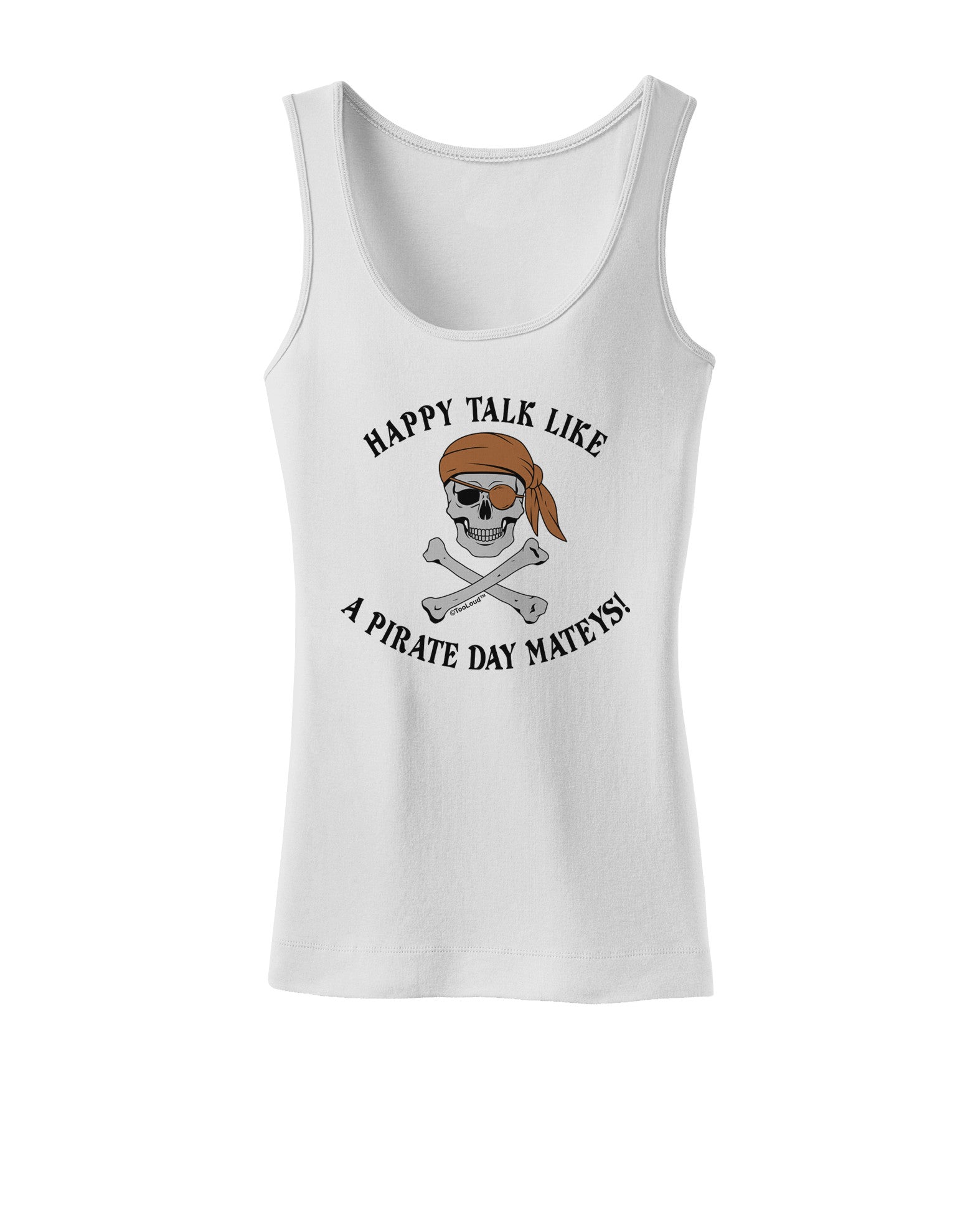 Pirate Day Mateys Womens Petite Tank Top-TooLoud-White-X-Small-Davson Sales
