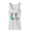 Cute Mrs and Mrs Christmas Couple Stockings Womens Tank Top by TooLoud-Womens Tank Tops-TooLoud-White-X-Small-Davson Sales