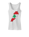 Lebanon Flag Silhouette Womens Petite Tank Top-TooLoud-White-X-Small-Davson Sales