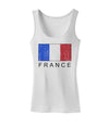 French Flag - France Text Distressed Womens Tank Top by TooLoud-Womens Tank Tops-TooLoud-White-X-Small-Davson Sales