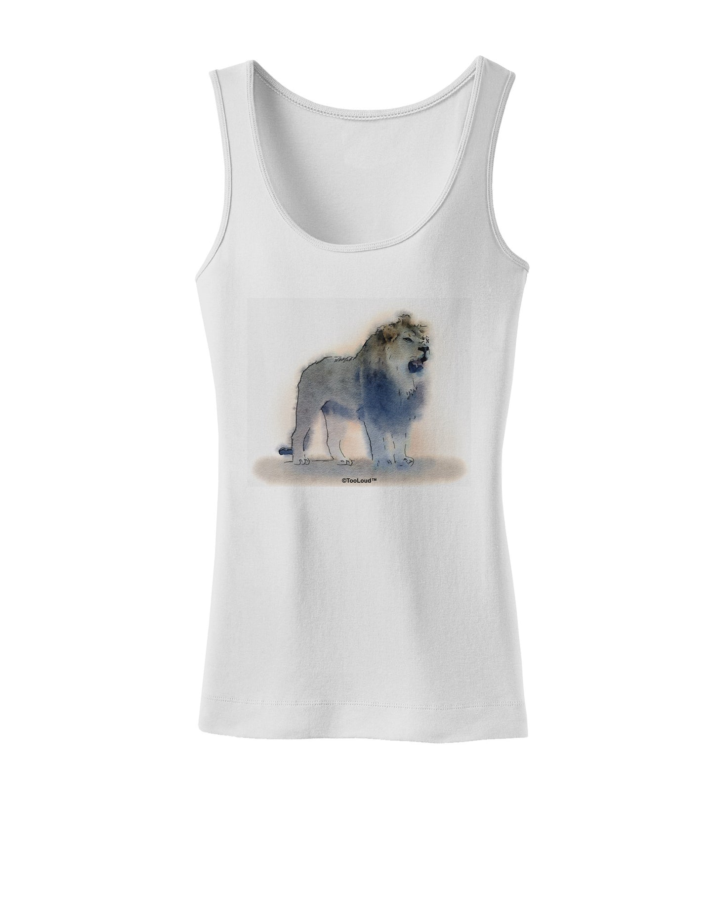 Lion Watercolor B Womens Tank Top-Womens Tank Tops-TooLoud-White-X-Small-Davson Sales