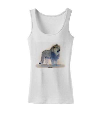 Lion Watercolor B Womens Tank Top-Womens Tank Tops-TooLoud-White-X-Small-Davson Sales