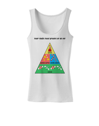 Four Main Food Groups of an Elf - Christmas Womens Tank Top-Womens Tank Tops-TooLoud-White-X-Small-Davson Sales