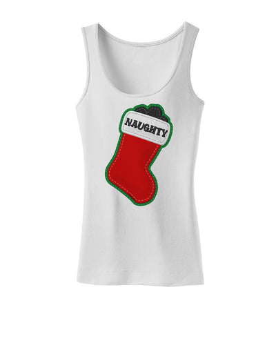 Naughty Coal Cute Christmas Stocking Womens Tank Top-Womens Tank Tops-TooLoud-White-X-Small-Davson Sales