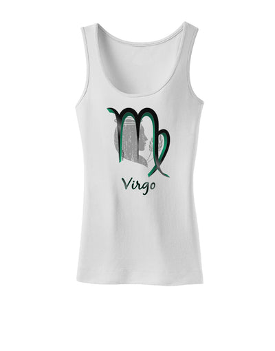 Virgo Symbol Womens Petite Tank Top-TooLoud-White-X-Small-Davson Sales