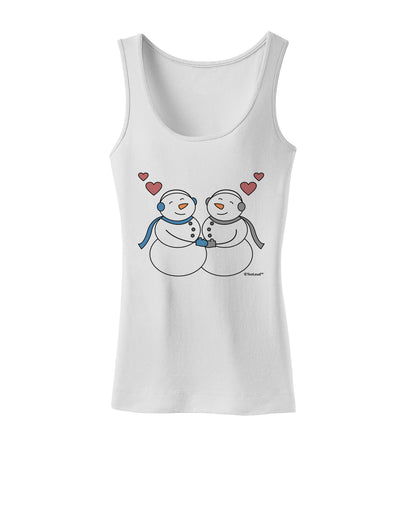 Cute Snowman Couple Womens Tank Top by TooLoud-Womens Tank Tops-TooLoud-White-X-Small-Davson Sales