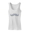 Big Silver White Mustache Womens Tank Top-Womens Tank Tops-TooLoud-White-X-Small-Davson Sales