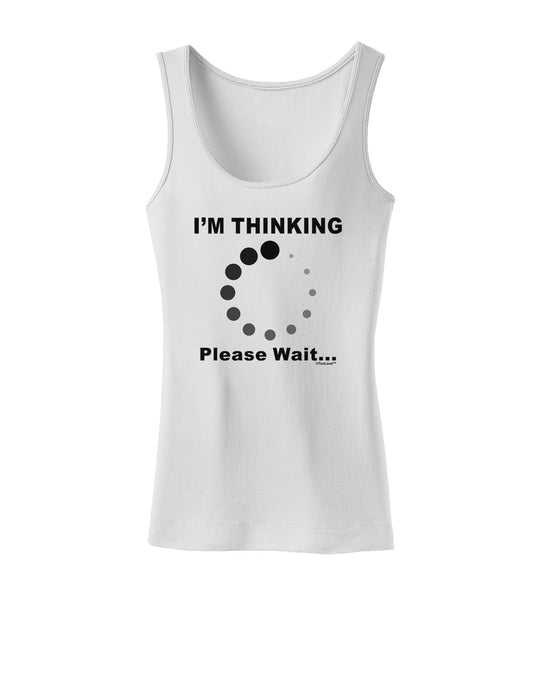 Thinking Please Wait Womens Petite Tank Top-TooLoud-White-X-Small-Davson Sales