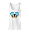 Kyu-T Face - Beartholomew Cool Sunglasses Womens Tank Top-Womens Tank Tops-TooLoud-White-X-Small-Davson Sales