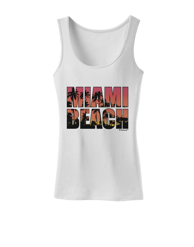 Miami Beach - Sunset Palm Trees Womens Tank Top by TooLoud-Womens Tank Tops-TooLoud-White-X-Small-Davson Sales