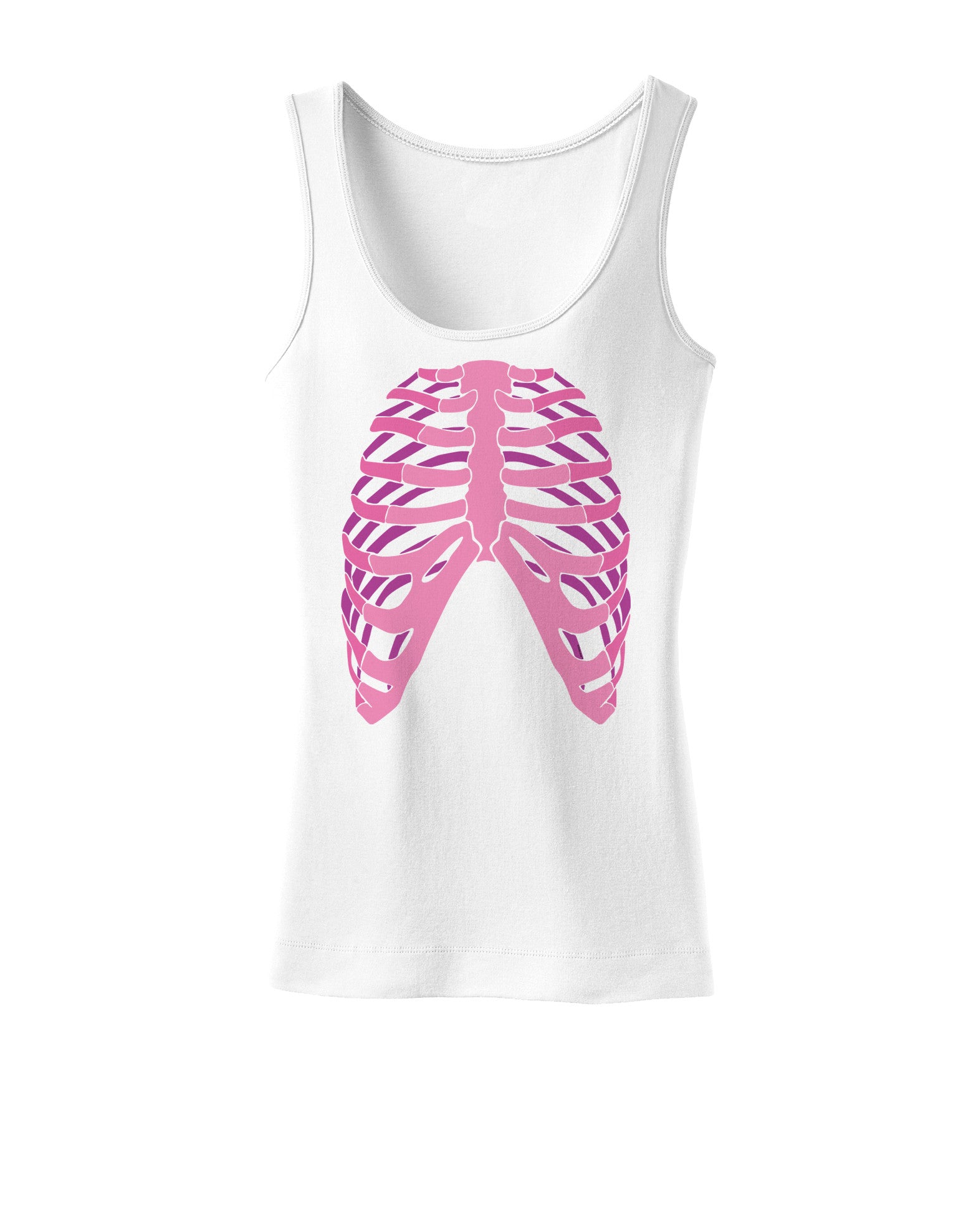 Human Pink Skeleton Bones Ribcage Womens Tank Top-Womens Tank Tops-TooLoud-White-X-Small-Davson Sales