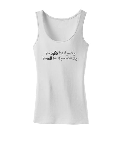 TooLoud You Might Fail - Inspirational Words Womens Tank Top-Womens Tank Tops-TooLoud-White-X-Small-Davson Sales