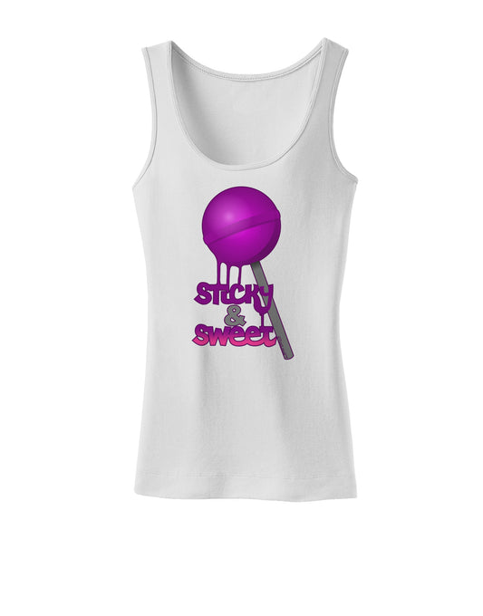 Sticky & Sweet Lollipop Womens Petite Tank Top-TooLoud-White-X-Small-Davson Sales