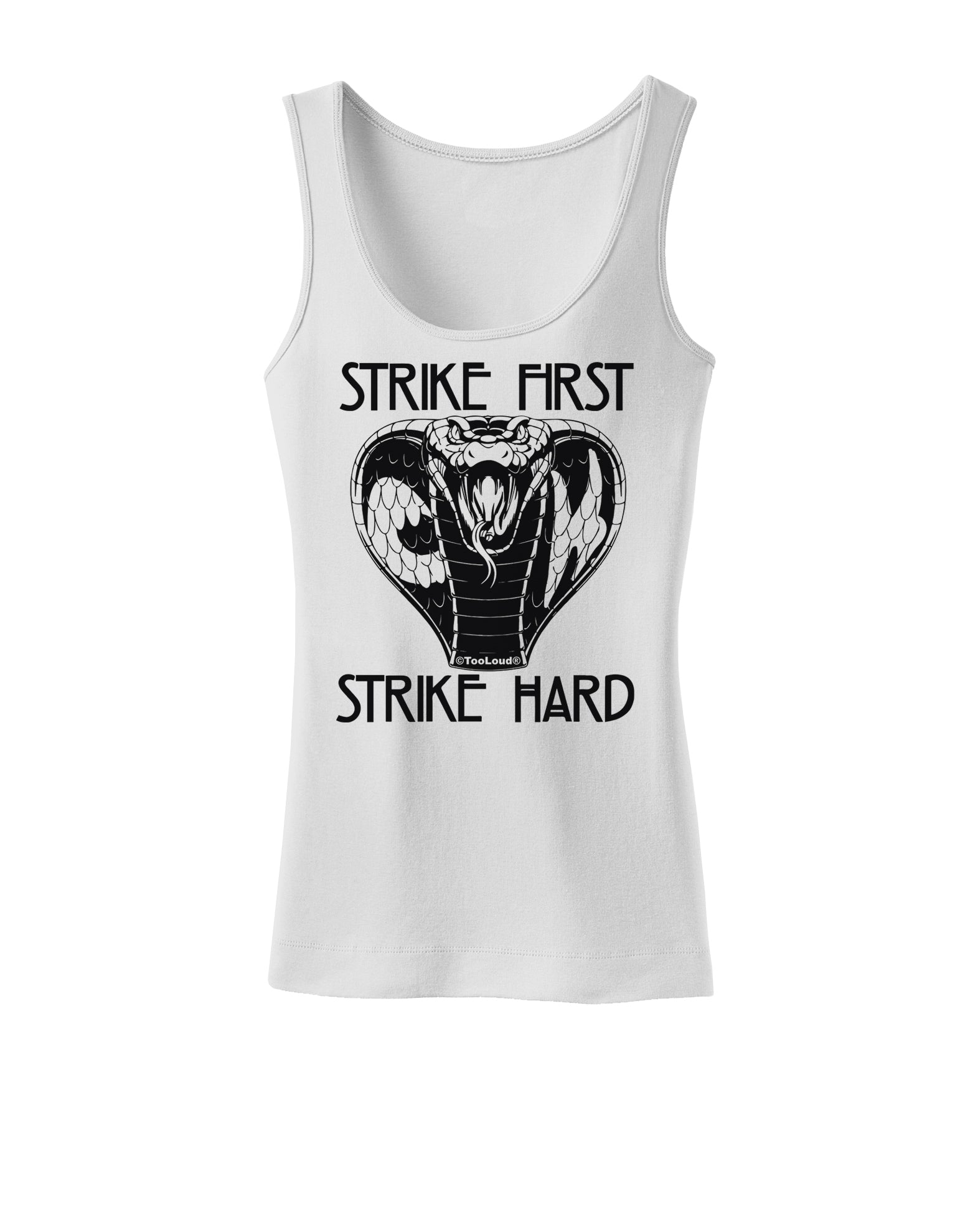 Strike First Strike Hard Cobra Womens Petite Tank Top-Womens Tank Tops-TooLoud-White-X-Small-Davson Sales