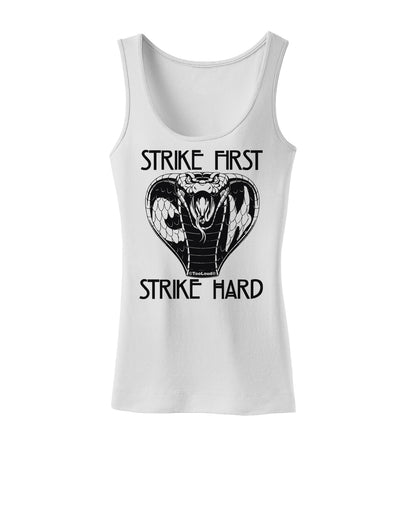 Strike First Strike Hard Cobra Womens Petite Tank Top-Womens Tank Tops-TooLoud-White-X-Small-Davson Sales
