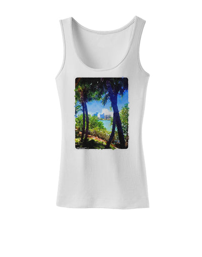 TooLoud Tropical Skyline Womens Tank Top-Womens Tank Tops-TooLoud-White-X-Small-Davson Sales