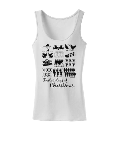 Twelve Days of Christmas Text Womens Tank Top-Womens Tank Tops-TooLoud-White-X-Small-Davson Sales